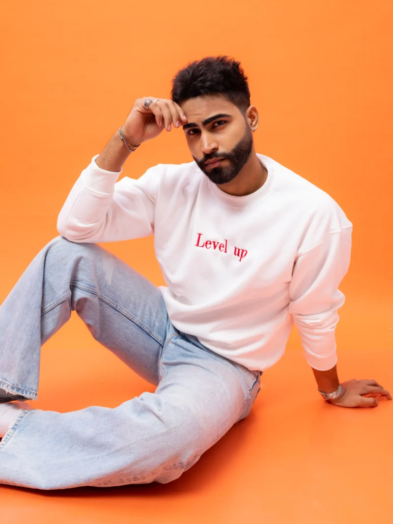 Level Up Clothes Level Up White Sweatshirt – vluxury